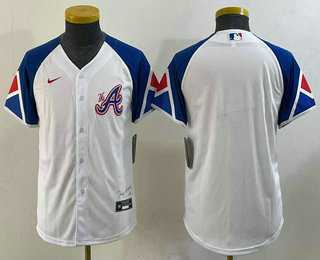 Youth Atlanta Braves Blank White 2023 City Connect Cool Base Stitched Jersey->mlb youth jerseys->MLB Jersey